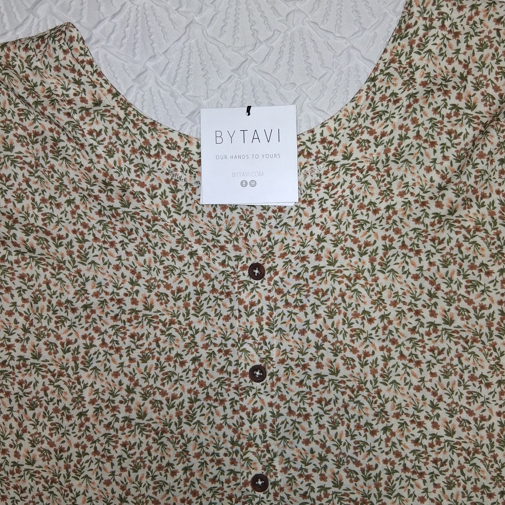 Bytavi New Multicolor Floral Button Down Shirt Womem Sixe Xl — image 4 of 8